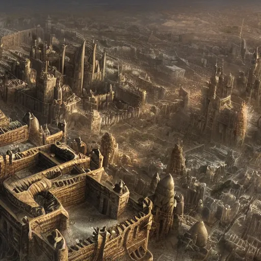Sprawling view of detailed fantasy city guarded by | Stable Diffusion ...