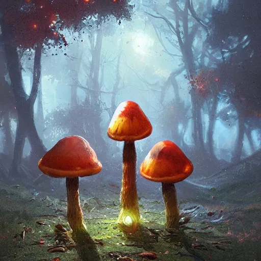 Image similar to shrooms geog darrow greg rutkowski