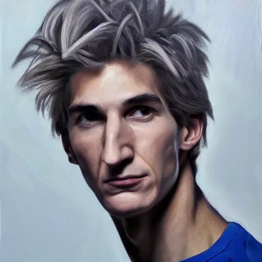 Prompt: portrait of xqc, muscular, expressive oil painting