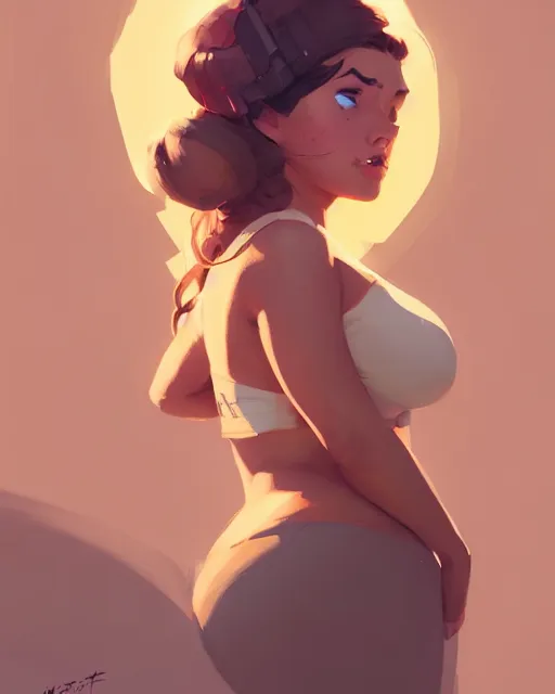 Image similar to hyper - realistic portrait of beautiful female readhead curvy hair adventurer by atey ghailan, by greg rutkowski, by greg tocchini, by james gilleard, by joe fenton, by kaethe butcher, dynamic lighting, gradient light yellow, brown, blonde cream and white color scheme, grunge aesthetic