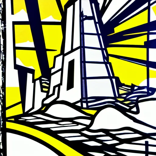 Prompt: Table mountain by Roy Lichtenstein