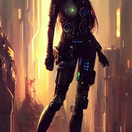 Prompt: highly detailed ana de armas as a cyberpunk character wearing far future cyberpunk clothes, intricate, elegant, highly detailed, digital painting, artstation, concept art, smooth, sharp focus, illustration, art by artgerm and greg rutkowski and alphonse mucha