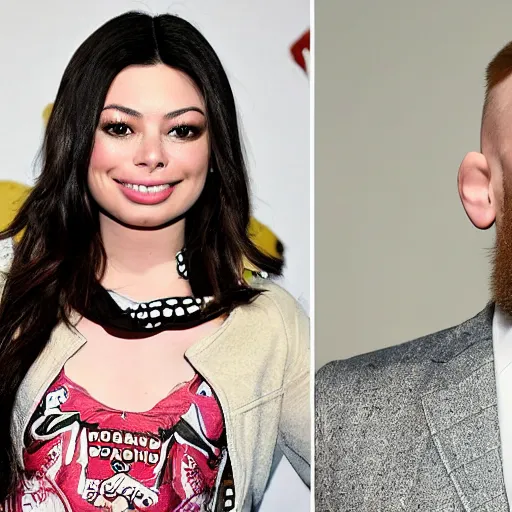 Prompt: miranda cosgrove as carly shay fights conor mcgregor