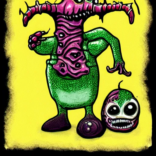 Image similar to rubber duck horror, rubber duck mutant, rubber duck zombie horror, drawing