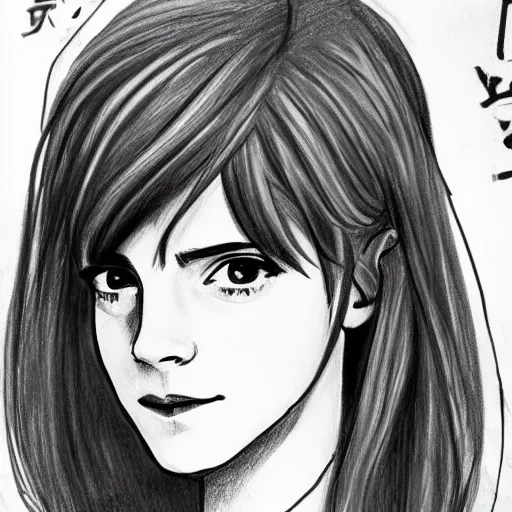 Image similar to drawing of emma watson as an anime character