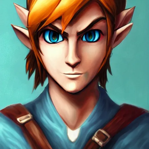 Prompt: portrait from link from the legend of zelda, trending on artstation