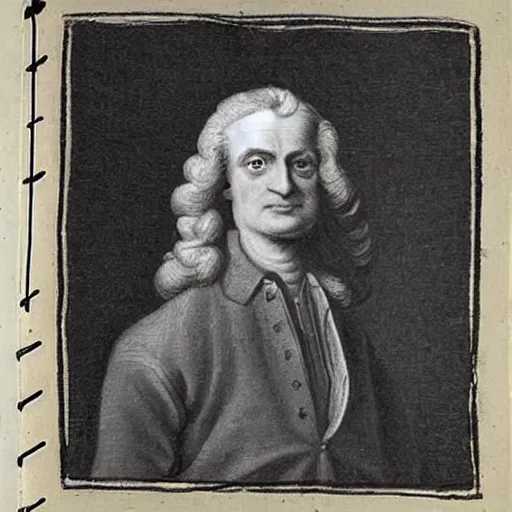 Image similar to Newton's thirtd law, notebook annotations by age 8 Isaac Newton