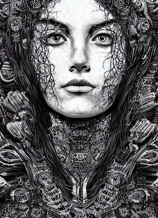 Image similar to Hel goddess painting by Dan Hillier, trending on artstation, artstationHD, artstationHQ, 4k, 8k