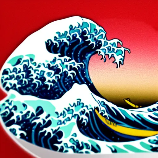 Image similar to the great wave as a sticker - art, svg vector, adobe - illustrator