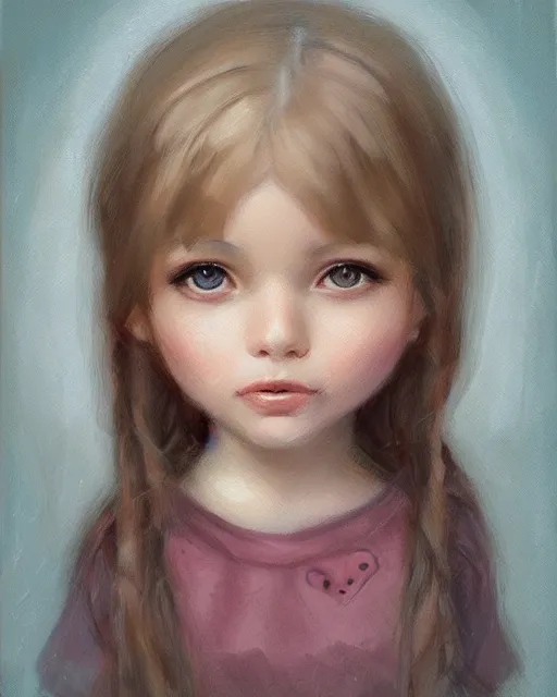 Image similar to portrait of a cute girl painted by Nicoletta Ceccoli, detailed, award winning, digital painting, artstation, concept art, smooth, sharp focus, illustration,