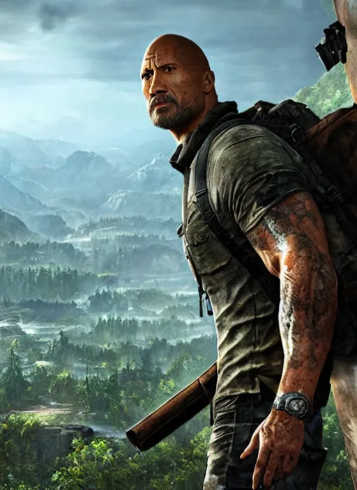 prompthunt: Dwayne Johnson in the last of us 2 4K quality super realistic