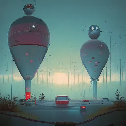 Image similar to the upside down world by simon stalenhag