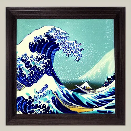 Prompt: Great wave off Kanagawa in the style of Vincent van Gogh