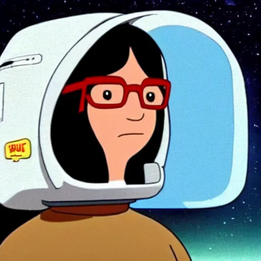 Image similar to A still of Tina Belcher from Bob's Burgers in 2001: A Space Odyssey (1968), photorealistic