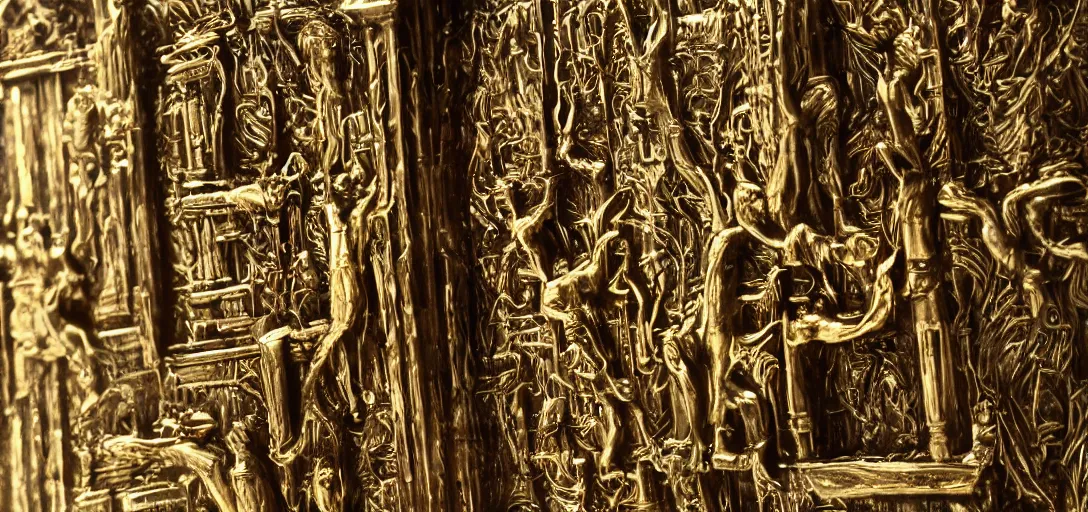 Image similar to Detailed close-up of the Ark of the Covenant,