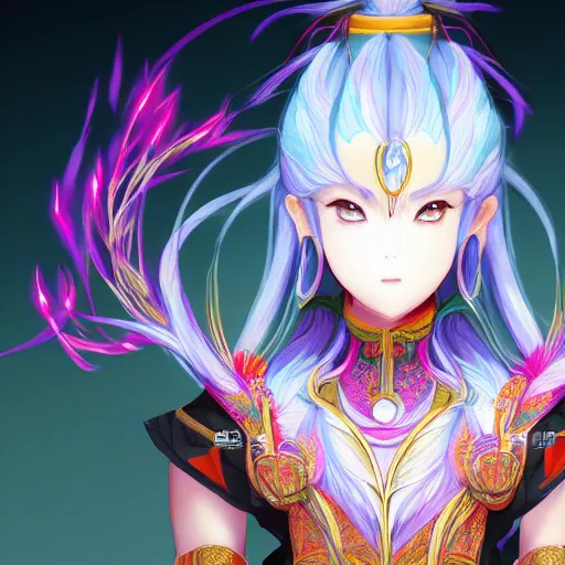 Image similar to portrait of nezha the god of flaming lotus, anime fantasy illustration by tomoyuki yamasaki, kyoto studio, madhouse, ufotable, square enix, cinematic lighting, trending on artstation