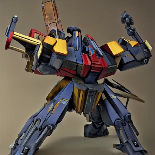 Image similar to sazabi mobile suit armed with scifi weapons by patrick woodroffe, ron mueck, carole feuerman, victo ngai