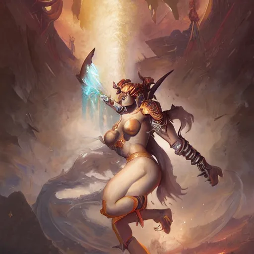 Prompt: Apsaras warrior ,hyper detailed, by Peter Mohrbacher