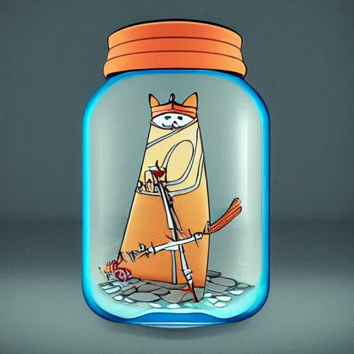 Image similar to a kingdom in a jar, beautiful stylised cartoon 3 d art