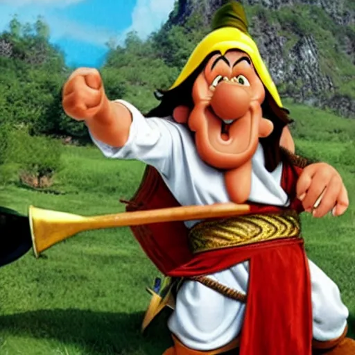 Prompt: asterix as real person