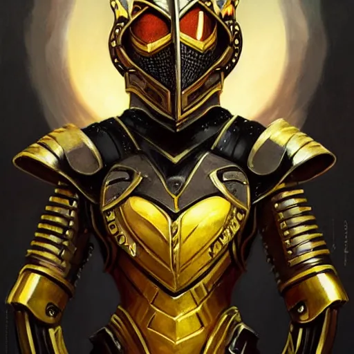 Prompt: Lofi magicpunk portrait dragon knight wearing black and gold plate armor Pixar style by Tristan Eaton Stanley Artgerm and Tom Bagshaw