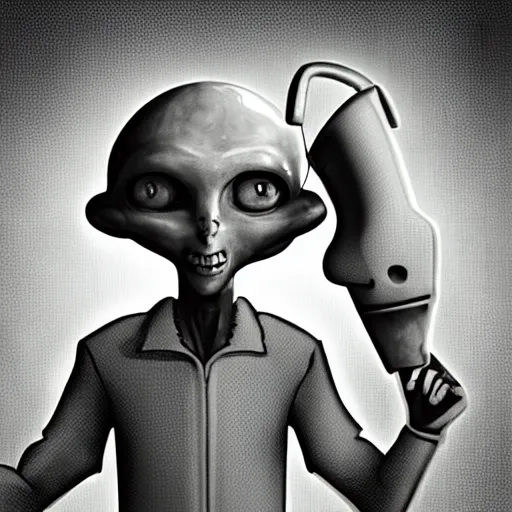 Image similar to grey alien janitor