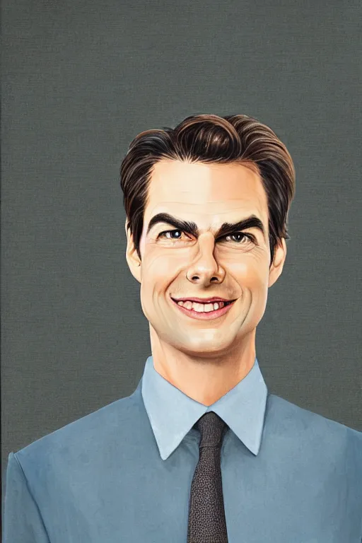 Image similar to a portrait that is a hybrid between Bill-Hader and Tom-Cruise