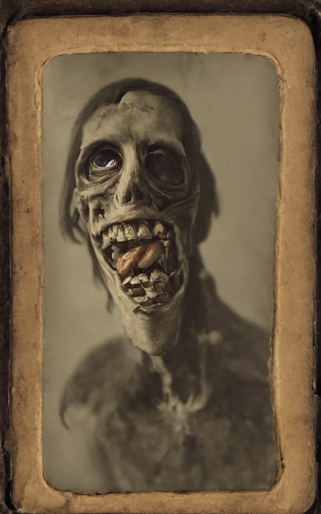 Image similar to portrait of a undead person with a beak, daguerreotype, studio lighting, hyperrealistic, ultra detailed