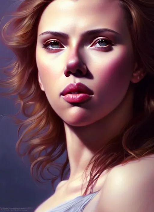 Image similar to ultra realistic illustration, handsome scarlett johansson. realistic intricate, elegant, highly detailed, digital painting, artstation, concept art, smooth, sharp focus, illustration, art by artgerm and greg rutkowski and alphonse mucha and wlop