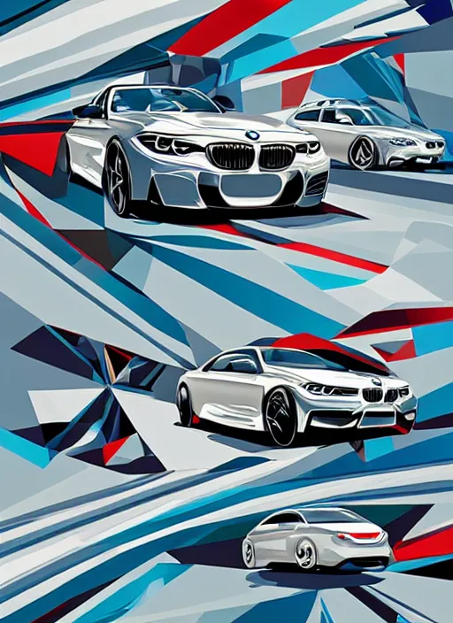 Image similar to abstract advertising illustration for bmw