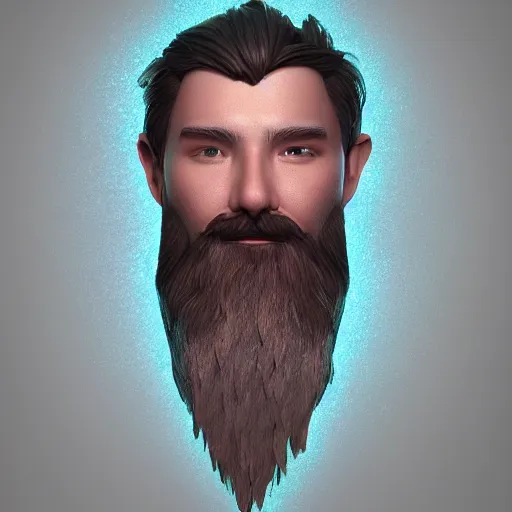 Prompt: bearded holographic god, artstation