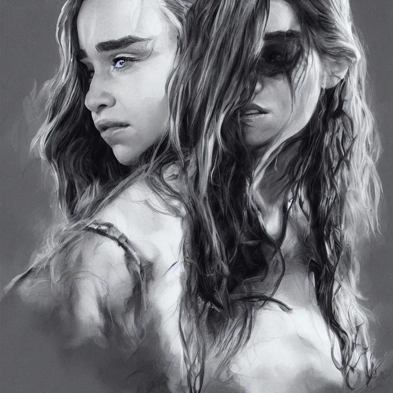 Image similar to Emilia Clarke, concept art, masterpiece, photorealism