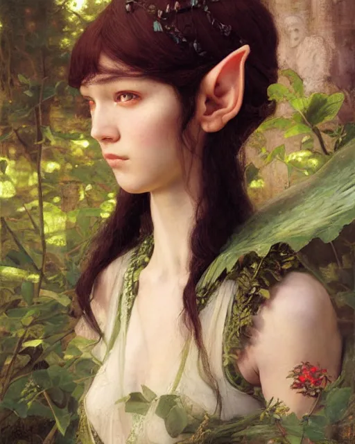 Image similar to a beautiful elf princess, oil painting, by Edgar Maxence and Ross Tran and Michael Whelan