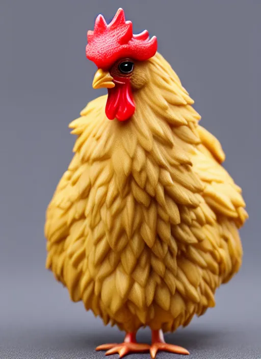 Image similar to 80mm resin detailed miniature of fluffy chicken, Product Introduction Photos, 4K, Full body, simple background