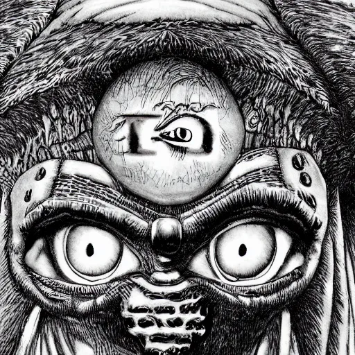 Image similar to the hills have eyes by kentaro miura, hyper-detailed