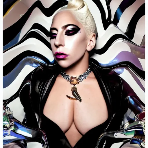 Image similar to lady gaga artpop act 2 album cover shot by nick knight, full body, artpop, jeff koons, canon, highly realistic. high resolution. highly detailed. dramatic. 8 k. 4 k.