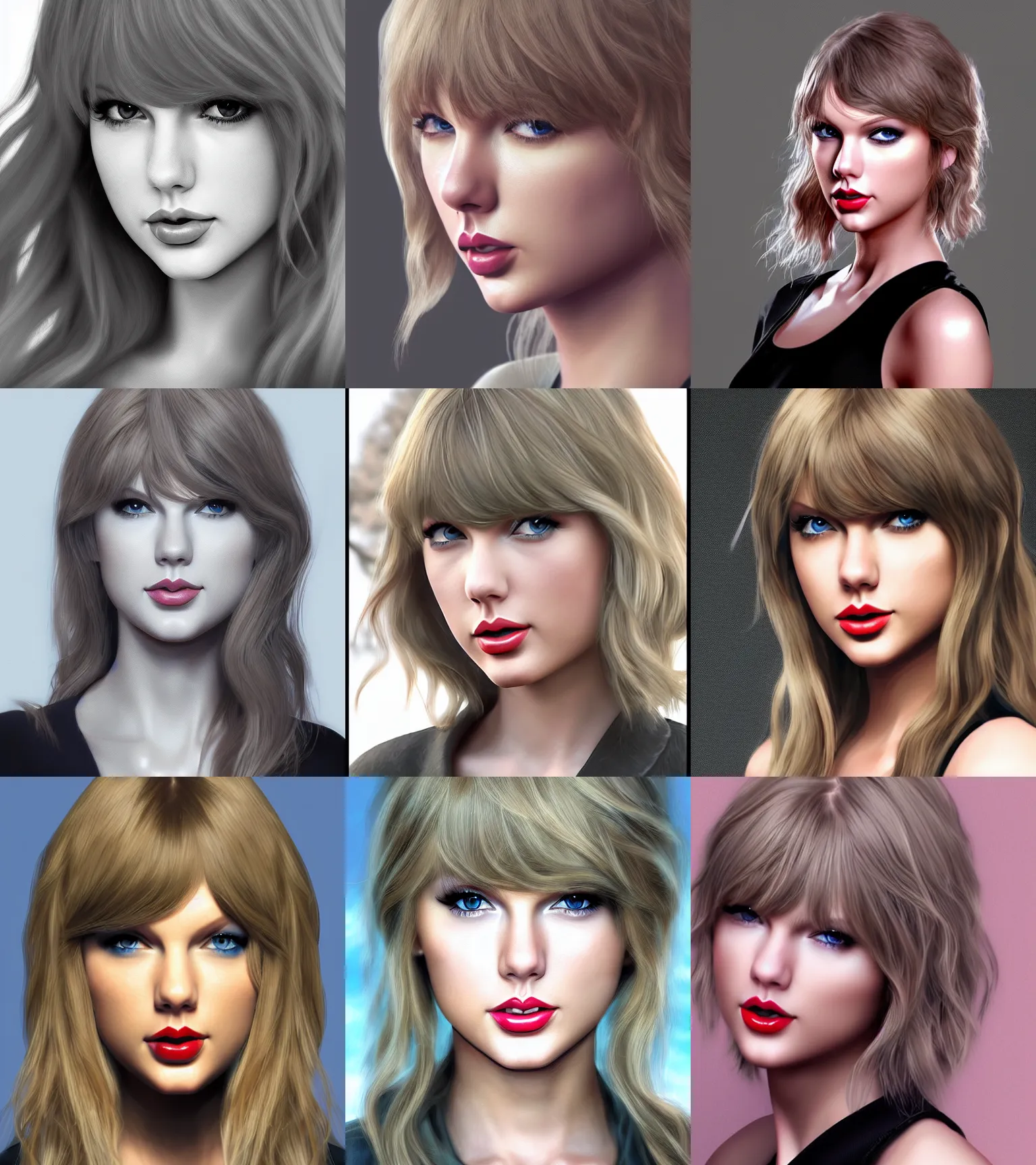 Prompt: portrait of taylor swift, 3 d anime realistic, artstation