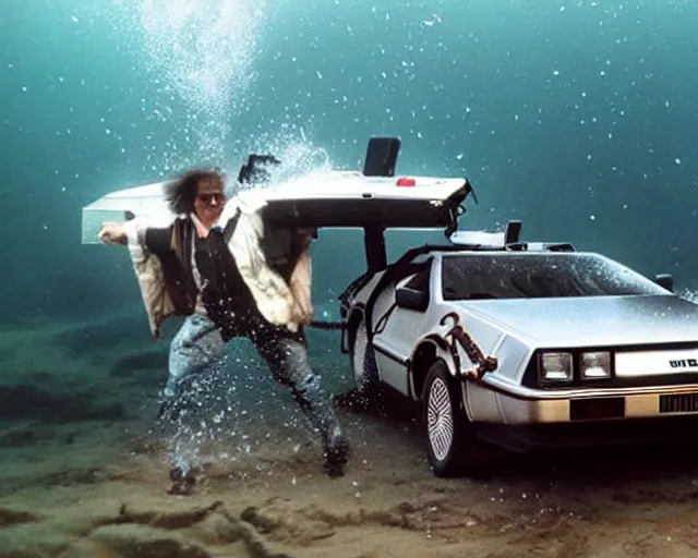 Image similar to doc brown and the delorean underwater