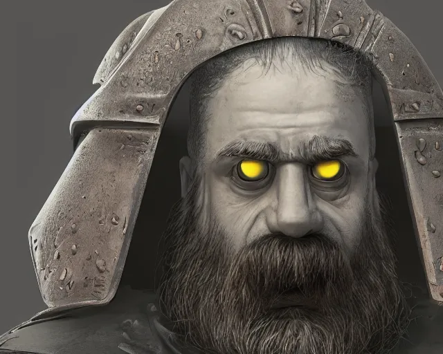 Image similar to homer simpson as sandor clegane, character art, by various concept artists, redshift render, hyperrealistic face, photorealistic render