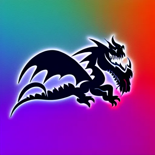 Image similar to dark dragon with blue flames, silky texture, gradient, minimalistic design, logo, aesthetic, 4 k, hd