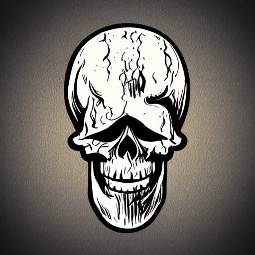 Image similar to death metal themed skull shaped microphone vector logo for a record label, dark, horrorcore, grunge, golden ratio