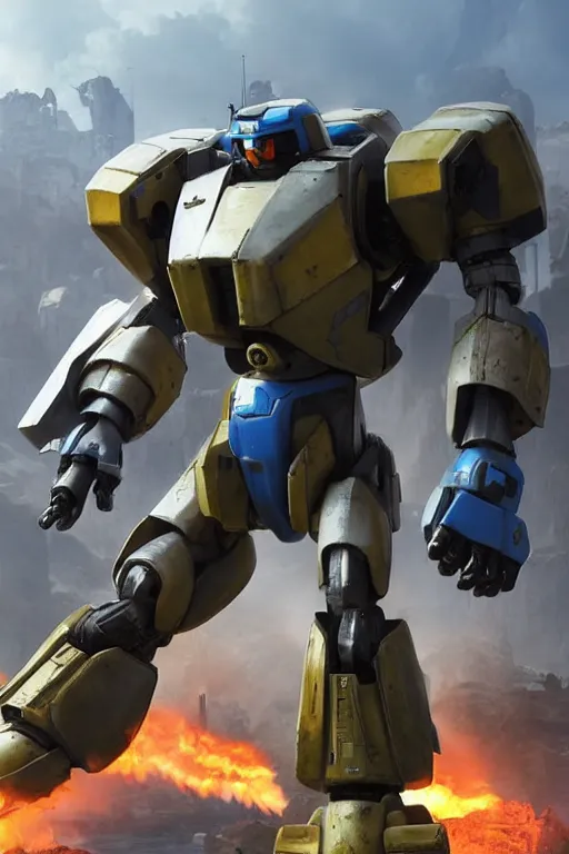 Image similar to mechwarrior 5 : mercenaries mech megaman transformer robot boss tank engine game octane render, 4 k, hd 2 0 2 2 3 d cgi rtx hdr style chrome reflexion glow fanart, global illumination ray tracing hdr fanart arstation by ian pesty pixar and disney unreal zbrush central hardmesh