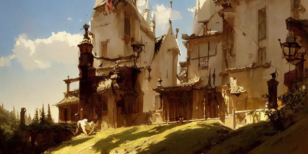 Image similar to gorgeous Carl Spitzweg painting, artstation