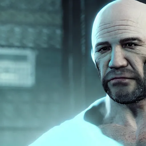 Image similar to character screenshot of ufc president dana white, villain, skyrim boss, wilderness, 1 0 8 0 p, bokeh, elder scrolls v, detailed, dialog text