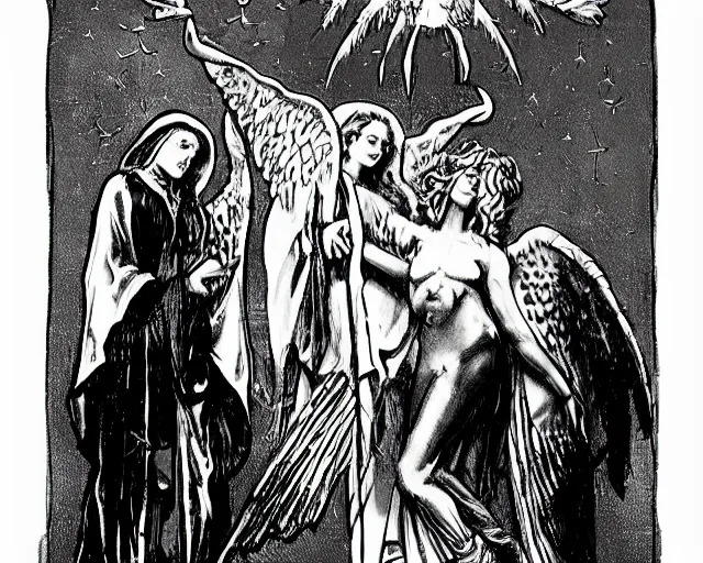Prompt: cult worship of a angel pimp