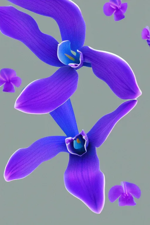 Image similar to a purple and blue orchid, ( ( ( ( jonathan zawada ) ) ) ) a computer rendering by agnes lawrence pelton, featured on polycount, computer art, rendered in cinema 4 d, octane render, rendered in maya