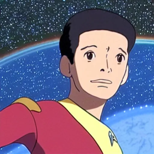 Image similar to movie still from star trek : deep space nine, studio ghibli