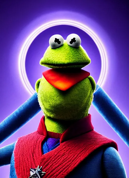 Prompt: studio portrait still of muppet!!!!! doctor strange in avengers endgame!!!!!! as a muppet muppet as a muppet, 8 k, studio lighting, key light,