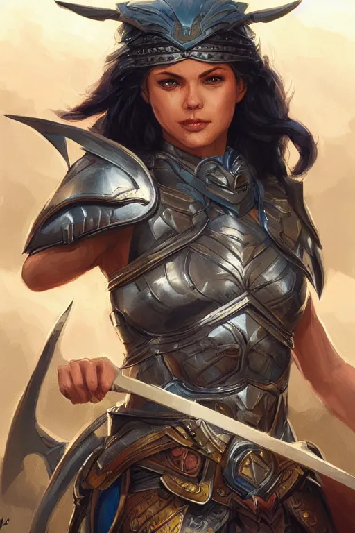 Image similar to amazon valkyrie athena, d & d, fantasy, portrait, highly detailed, headshot, digital painting, trending on artstation, concept art, sharp focus, illustration, art by artgerm and greg rutkowski and magali villeneuve