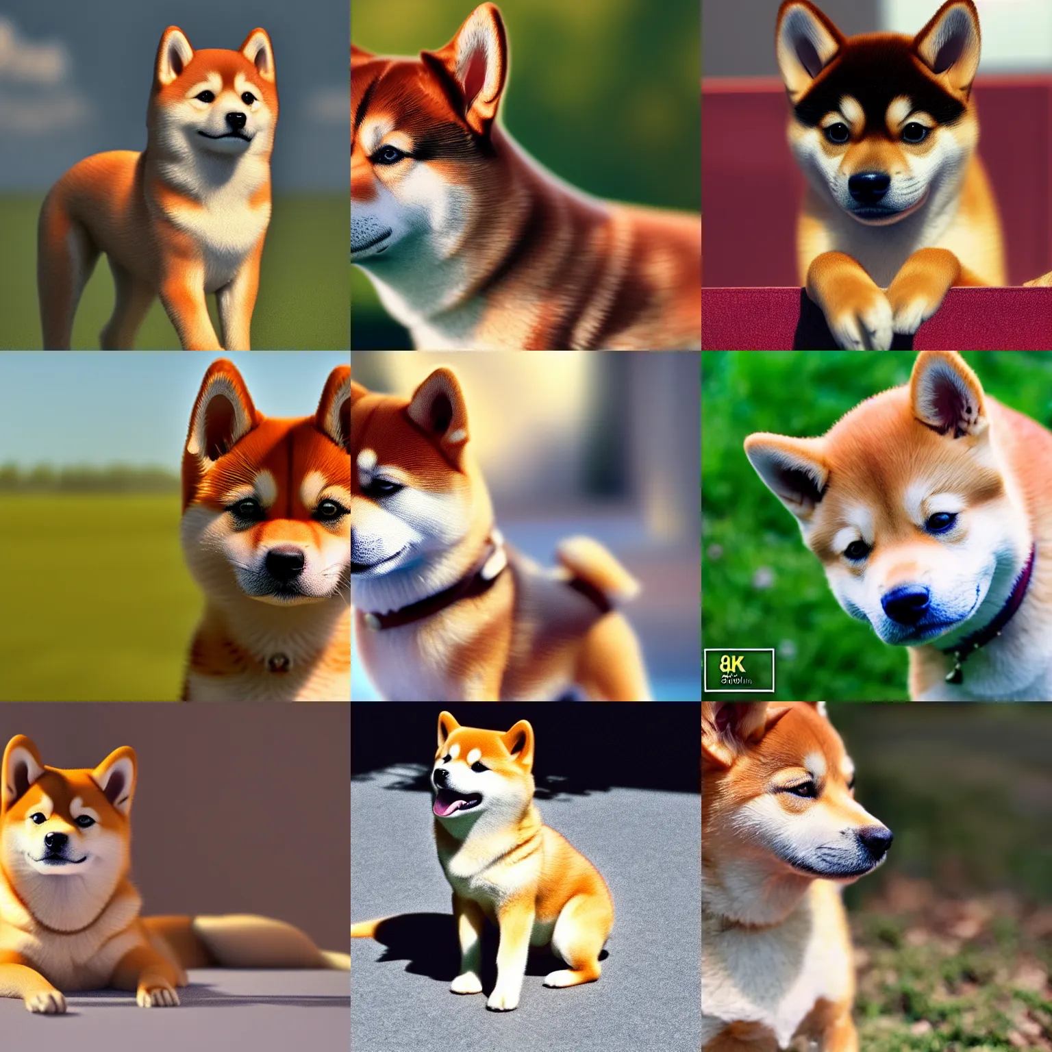 Prompt: High resolution 8k movie still frame of a young shiba inu, realistic detail, highly detailed, beautiful lighting, oscar nominated cinematography, solid background, film grain, shot on Kodak Vision 200T, 8k, cinematic